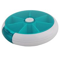 uxcell Outdoor Medicine Tablet Pill 7 Slots Organizer Box Case Storage Holder Teal Blue