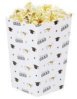 100-Pack Graduation Popcorn Boxes - 20oz Open Top Mini Popcorn Favor Containers, Paper Popcorn Boxes, Graduation Party Supplies, Congrats Grad Print, 3.3 x 5.5 Inches