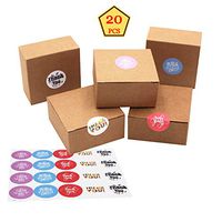 Brown Paper Boxes Small Kraft Gift Boxes 20 Pack 3.1x3.1x1.5 inches for Christmas wrappping Gift,Party,Wedding,Baby Shower(Flat)