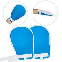 Control Mitts Finger Splints,Arm, Hand & Finger Supports No Finger Slot Hand Protector Padded Mitts Safety Universal Prevent Finger Harm Fixed Gloves for Medical Restraints Patient for Elderly (Blue)