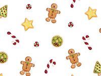 Christmas Print Cello Rolls - 40"x100' Gingerbread Cello Roll 1.0 mil (2 Rolls) - WRAPS-CR40GNB