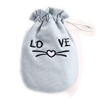 Hot Water Bottle, Portable Rubber Water Bag Flannel Outer Layer, Home/Office (Color : Gray)