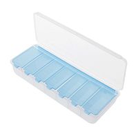 BecauseOf 7 Day Pill Organizer - Weekly Pill Box Case for Pocket Travel Medication Organizer (Blue)