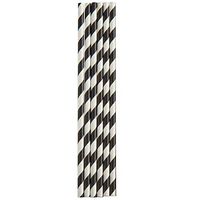 Perfectware 7.75 Black White Stripe UW Straw 200ct