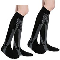 MojaSports Graduated Compression Socks (2 Pair) Athletic Medical Sports Stockings. (CSX) (Black/Gray, XX-Large)