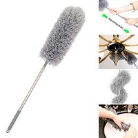 Microfiber Duster Extra Long Telescopic Pole (100") Scratch-Resistant Cover,Bendable,Washable,Hypoallergenic,Lint Free Feather Dusters for Cleaning Roof,Ceiling Fan,Blinds,Cobwebs,Baseboards