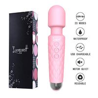Wand Power Massager, Upgraded 8 Speeds 20 Patterns Personal Magic Massager Powerful Cordless Therapeutic Waterproof Medical Silicone for Muscle and Personal Sports (Pink)