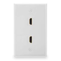 BATIGE 2-Port Dual HDMI Keystone Wall Plate Outlet Mount Socket Face Plate Cover for Home Theater DVD Cable Satellite TV PS3 HDTV