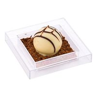 Square Clear Plastic Mini Cubic Plate - 2 1/2" x 2 1/2" - 20 count box - Restaurantware