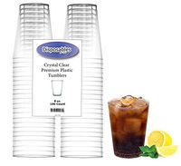 Heavy Duty 8 oz Crystal-Clear Party Tumblers | 100 Count Pack | Disposable or Reusable Cups