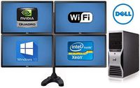 Trading Computer System Dell Precision T5500 Workstation - 32GB of Ram- 8 Core 2X 2.93 Quad Xeon Intel ProcessorsNEW 500GB SSD +NEW 4TB HD - w/ 4X 24" Monitors + Quad Stand (Renewed)