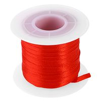 Healifty 50Mx3MM Double Faced Satin Ribbon Bow for Hair Bows Floral Gift Wrapping Christmas Tree Ribbon (Red)