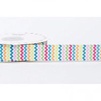 Reel Chic Zig Zag Print Grosgrain Ribbon - per 3 metres