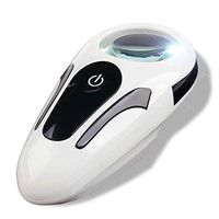 5X Handheld Illumination Magnifying Glass with LED Light HD Lens UV Lights for Old People Reading Magnifying Glass Optical High definition Large Lenses Watching Mobile Phone Text Messages Counterfeiti