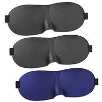 3 Eye Masks for Sleeping. The Blindfold Molds to Your Face, 100% Blackout Experience. 2 Black, 1 Blue