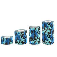 Andux Land Self-Adhesive Bandage 4 Rolls Cohesive Wrap Bandaging Tape ZZTXBD-04 (Marine Camouflage)