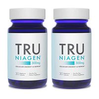 TRU NIAGEN Nicotinamide Riboside NAD Booster for Cellular Repair & Energy (NSF Certified for Sport) - 300mg Vegetarian Capsules, 300mg Per Serving - 30 Day Bottle (2 Pack)