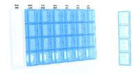 Ezy-Care Four-A-Day Weekly Medicine Organizer Blue Medium