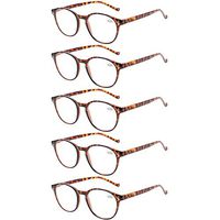 5 Pairs Reading Glasses - Standard Fit Spring Hinge Readers Glasses for Men and Women (5 Pack Tortoise, 1.75)