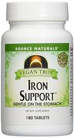 SOURCE NATURALS Vegan True Iron Support Tablet, 180 Count