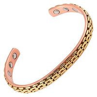 MAGNETJEWELRYSTORE Copper Magnetic Therapy Bracelet High Power Brass Weave