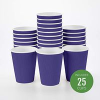 Insulated Paper Coffee Cups - Ripple Wall - Royal Purple - 12 oz - 25ct Box - MATCHING LIDS SOLD SEPARATELY: RWA0360B, RWA0360W, RWA0328LG, RWA0328GR, RWA0328HP, RWA0283W, RWA0283B
