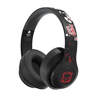 Best Mobile Bluetooth Headphones Over Ear Headset 24H Playtime Wireless Headphones with Deep Bass Foldable Wired/Wireless for Phone/TV Bluetooth 5.0 Wireless Earphones with Mic (Angry Black)