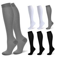 Gifts for Women/Men Compression Socks 7 Pairs Sport Compression Socks for Running,Nurse (7/Black+white+gray, Small/Medium)