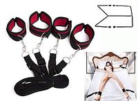 yaojin Soft Comfortable Cuffs for Ankle and Hand, Wrist - Fits Almost Any Size Mattress Bed Strap Set Kit with Sleep Eye Mask