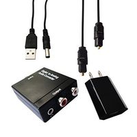 Easyday Digital Coax and Optical Toslink to Analog Audio Converter Support 3.5mm Output Jack