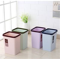 zhanweny Waste Bin Plastic Garbage Bin Household Kitchen Room Bathroom Garbage Bin Sanitary Bucket Square Office Basket