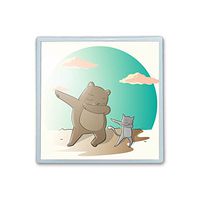 XIANN Care Contact Lens Box Holder Container Case Storage Eyecare Kit - Dab Cat and Bear