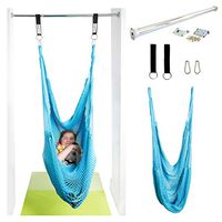 DreamGYM Net Therapy Indoor Swing with Doorway Support Bar | Sensory Swing for Adults and Children | Blue