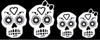 Sugar Skull Decal Family Window Sticker White Skeleton Decal - can change order, Die cut vinyl decal for windows, cars, trucks, tool boxes, laptops, MacBook - virtually any hard, smooth surface