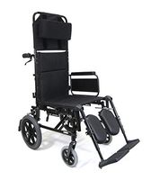 New Karman KM5000 ( KM5000F20W-TP ) Lightweight Reclining Transport Wheelchair with Removable Desk Armrest, 20" Seat Width
