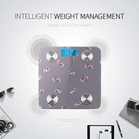 LYAOE Bluetooth Body Fat Scale Hand Painted Pattern Smallbeautifulbright Colorful Smart Wireless Scale with LCD Display Measuring Body Weight Bmi and Health Digital Scale