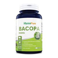 Bacopa Leaf Extract 900mg 180 Capsules (Non-GMO & Gluten Free) Brain Supplement, Nootropic & Brain Booster for Enhanced Mental Focus + Memory + Clarity