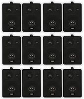 Acoustic Audio 251B Indoor Outdoor 3 Way Speakers 2400 Watt Black 6 Pair Pack 251B-6Pr