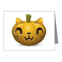 Note Card Kitty Cat Halloween Jack-O-Lantern