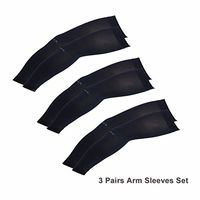 Compression Arm Sleeve for Men Women Youth UV Sun Protection Aqua Fabric Basic Style (Black, 3 Pair)