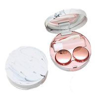 Mini Portable Travel Contact Lens Case with Mirror Container Holder Storage Lens (Pink 2)