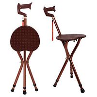 YADANER Wooden Carved Crutch, Wood Cane, Treppiede in Lega Di Alluminio,Sgabello Multifunzione Alto E Basso Regolabile Antiscivolo