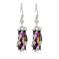 WEILYDF Pendant Earring Unisex Luxury Imitation Gemstone Earring Exquisite Leaf Wrapped Crystal Earring Gift Jewellery