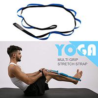 fublousRR5 Yoga Strap Yoga Stretch Strap Elastic Multiple Grip Loops Fitness Workout Resistance Band