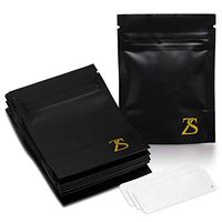 ZENSEAL | 120 Pack 4x6 Inch Matte Black Smell Proof Bags with Labels | Resealable Mylar Foil Pouch Bags | Airtight Ziplock