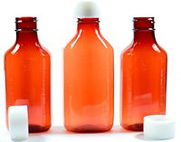 Plastic Amber Ovals with Child-Safety Caps -2oz (200pcs/box)