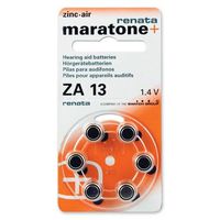 Maratone Size 13 Zinc Air Mercury Free, Dial Card-6 Batteries