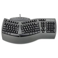 Ergonomic Split-Design Keyboard w/Antimicrobial Protection, 105 Keys, Black