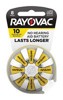 Rayovac 3537123 1.45V Zinc-Air 10 Hearing Aid Battery44; 8 per Pack - Pack of 4