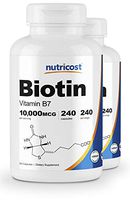 Nutricost Biotin (Vitamin B7) 10,000mcg (10mg), 240 Caps (2 Bottles) - Non-GMO, Gluten Free